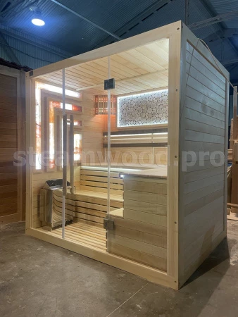 Четырехместная финская сауна Luxury из кедра